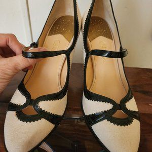 Cole Haan heels in cream and black